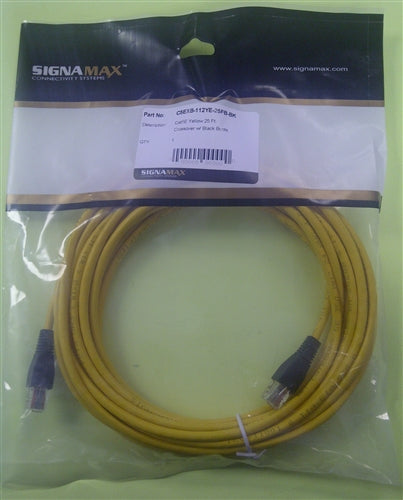 Signamax C5EXB-112YE-25FB-BK Cat5e Yellow Crossover Patch Cord, 25' Length