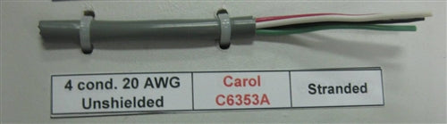 General Cable Carol 20AWG 4 Conductor Stranded Unshielded Gray PVC CMG/FT4 300V 80C C6353A (305M = Full Roll)