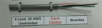 General Cable Carol 20AWG 4 Conductor Stranded Unshielded Gray PVC CMG/FT4 300V 80C C6353A (305M = Full Roll)
