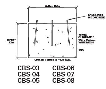 Delhi Concrete Base Stubs for DMX-08 CBS8 for Towers Manufactured After 2007