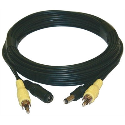 Circuit-Test CCD-EXT25 CCD Video Camera Extension Cable, RCA & 2.1mm Plugs, 25ft Black