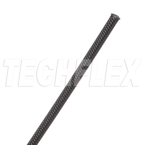 Techflex CCP0.13 Clean Cut 1/8" Black Fray-Resistant Expandable PET Braided Sleeving (305M = Full Roll)