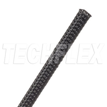 Techflex CCP0.25 Clean Cut 1/4" Black Fray-Resistant Expandable PET Braided Sleeving (305M = Full Roll)