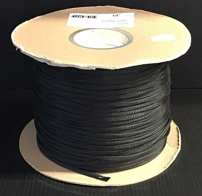 Techflex CCP0.25 Clean Cut 1/4" Black Fray-Resistant Expandable PET Braided Sleeving (305M = Full Roll)