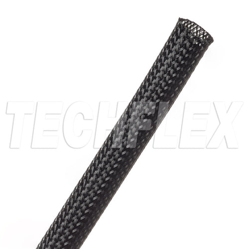 Techflex CCP0.38 Clean Cut 3/8" Black Fray-Resistant Expandable PET Braided Sleeving (152M = Full Roll)