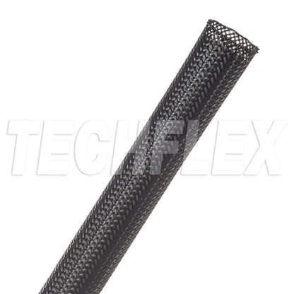 Techflex CCP0.50 Clean Cut 1/2" Black Fray-Resistant Expandable PET Braided Sleeving (152M = Full Roll)