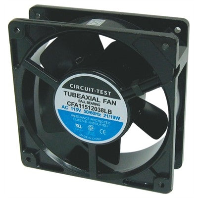 Circuit-Test CFA11512038LB 115VAC Ball Bearing Fan 120mm x 120mm x 38mm 58.4CFM 30dB 19W 0.2A 1700RPM 1/8" Terminals