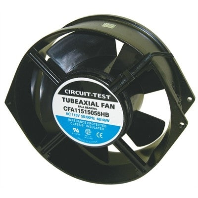 Circuit-Test CFA11515055HB 115VAC Ball Bearing Fan 150mm x 150mm x 55mm 230CFM 53dB 3400RPM, Wire Leads