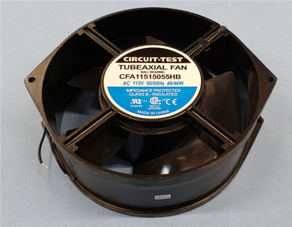 Circuit-Test CFA11515055HB 115VAC Ball Bearing Fan 150mm x 150mm x 55mm 230CFM 53dB 3400RPM, Wire Leads