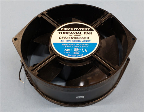 Circuit-Test CFA11515055HB 115VAC Ball Bearing Fan 150mm x 150mm x 55mm 230CFM 53dB 3400RPM, Wire Leads