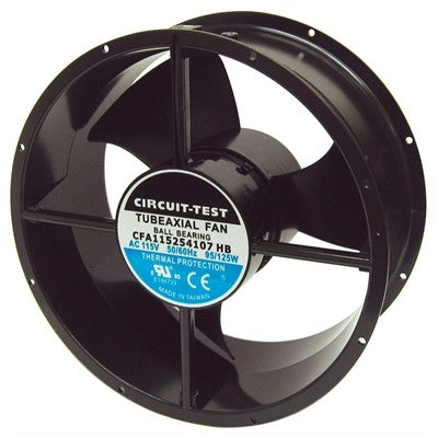 Circuit-Test CFA115254107HB 115VAC Ball Bearing Fan 254mm x 254mm x 107mm 850CFM 65dB 2750RPM 1/8" Terminals