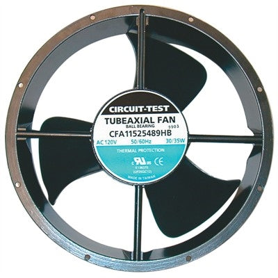 Circuit-Test CFA11525489HB 115VAC Ball Bearing Fan 254mm x 89mm 550CFM 55dB 33W 0.29A 1650RPM 1/8" Terminals