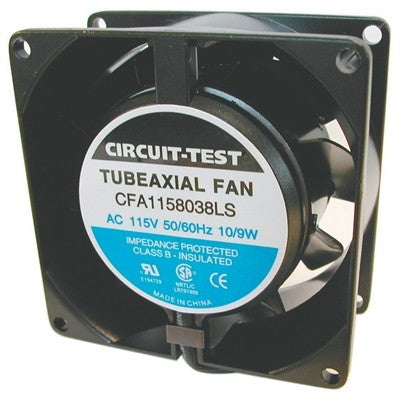 Circuit-Test CFA1158038LS 115VAC Sleeve Bearing Fan 80mm x 80mm x 38mm 21CFM 26dB 2000RPM, Wire Leads