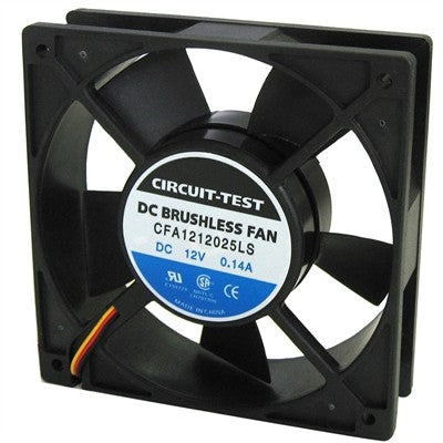 Circuit-Test CFA1212025LS 12VDC Sleeve Bearing 3-WIRE Fan 120mm x 120mm x 25mm 61CFM 38dB 2000RPM