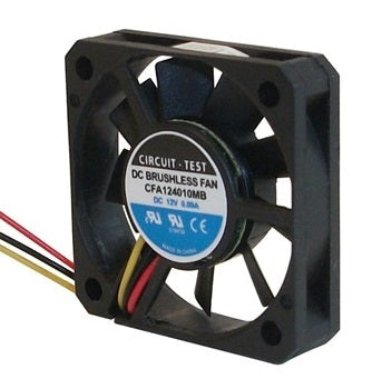 Circuit-Test CFA124010MB 12VDC Ball Bearing 3-WIRE Fan 40mm x 40mm x 10mm 6.5CFM 24dB 5000RPM