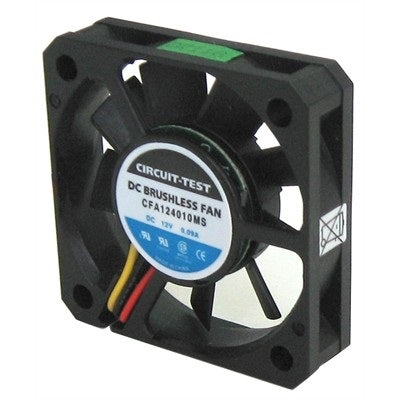 Circuit-Test CFA124010MS 12VDC Sleeve Bearing Fan 40mm x 40mm x 10mm 6.5CFM 24dB 1.08W 0.09A 5000RPM 3 Wire