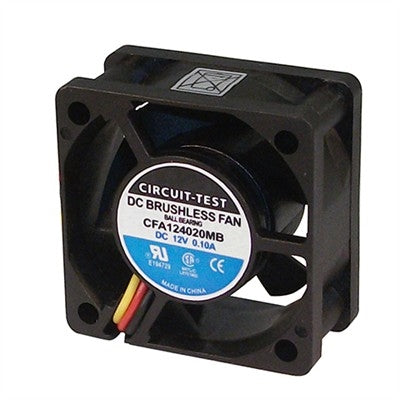 Circuit-Test CFA124020MB 12VDC Ball Bearing 3-WIRE Fan 40mm x 40mm x 20mm 7.09CFM 26dB 6000RPM