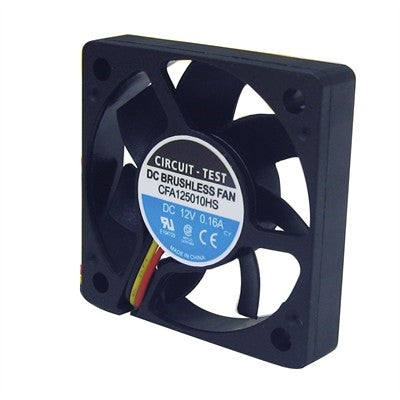 Circuit-Test CFA125010HS 12VDC Sleeve Bearing 3-WIRE Fan 50mm x 50mm x 10mm 12.2CFM 32dB 5500RPM