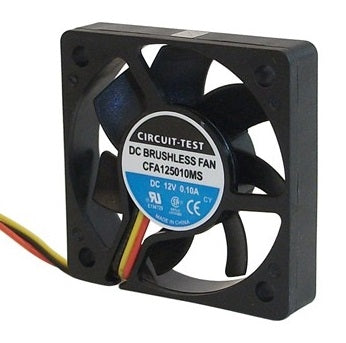 Circuit-Test CFA125010MS 12VDC Sleeve Bearing Fan 50mm x 50mm x 10mm 8.8CFM 29dB 1.2W 0.1A 4000RPM 3 Wire