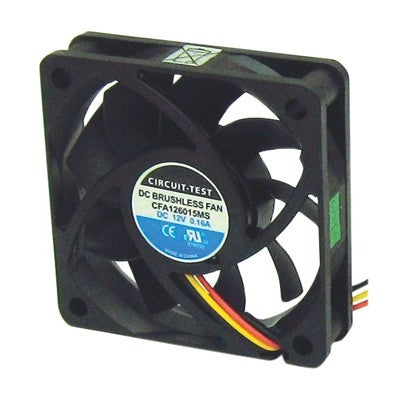 Circuit-Test CFA126015MS 12VDC Sleeve Bearing 3-WIRE Fan 60mm x 60mm x 15mm 20CFM 30dB 3800RPM