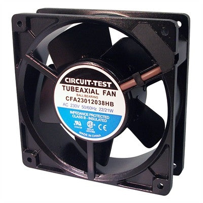 Circuit-Test CFA23012038HB 230VAC Ball Bearing Fan 120mm x 120mm x 38mm 92/105CFM 42/46dB 2700/3000RPM 1/8" Terminals