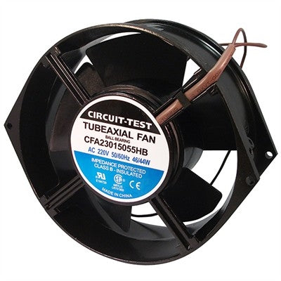 Circuit-Test CFA23015055HB 230VAC Ball Bearing Fan 150mm x 150mm x 55mm 190/230CFM 50/53dB 2850/3400RPM, Wire Leads