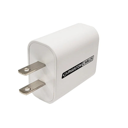 Phantom Cables CH-C20-1000-WH USB Wall Charger, USB Type-C Female to 1-15P Plug, 5V/3A, 9V/2.22A, 12V/1.67A Output