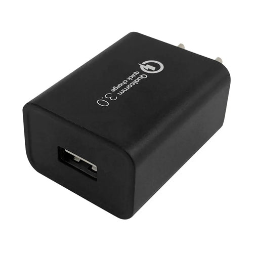 Qualcomm CH-USB-AC1Q-BK USB Wall Charger, Quick Charge 3.0, USB Type-A Female to 1-15P Plug, Max 3 Amps