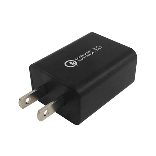 Qualcomm CH-USB-AC1Q-BK USB Wall Charger, Quick Charge 3.0, USB Type-A Female to 1-15P Plug, Max 3 Amps