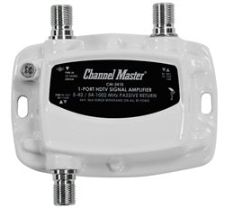 Channel Master CM3410 HDTV Video Distribution Amp 15dB 1000MHz Drop Amplifier High Gain/Low Noise, 1-Way/1 Port