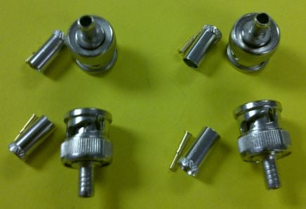 B&L RF BNC Crimp-On Male Connector for RG58 COBNC10-58 Crimp with HT230A, HT301A, HT301G or 30-502 .068"/.213"