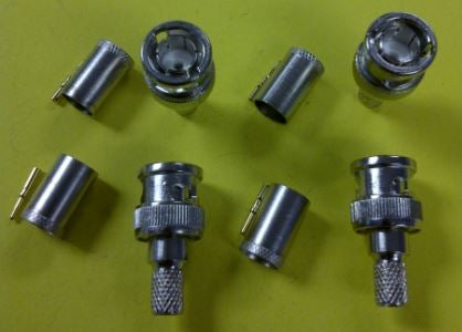 B&L BNC Male Crimp-On 8281-75 Ohm (Video Blue) COBNC17-8281 Compatible with Belden 3092A RG6/U Quad Shield Controlnet