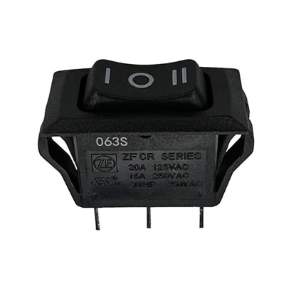 ZF Electronics CRE24F2HBBNE Rocker Switch SPDT On-Off-On, 20A@125VAC / 16A@250VAC, On/Off Markings, QC Terminals