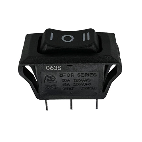 ZF Electronics CRE24F2HBBNE Rocker Switch SPDT On-Off-On, 20A@125VAC / 16A@250VAC, On/Off Markings, QC Terminals