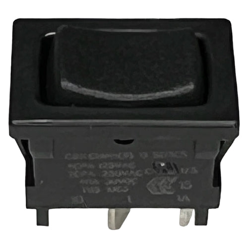 C&K D105J12S205QA Miniature Rocker Switch SPDT (On)-Off-(On), 4A@125VAC, Black with QC Terminals