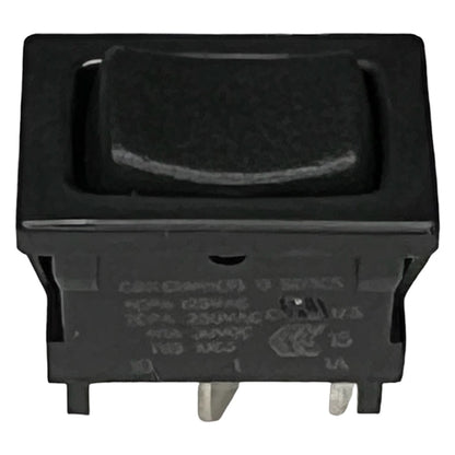C&K D105J12S205QA Miniature Rocker Switch SPDT (On)-Off-(On), 4A@125VAC, Black with QC Terminals
