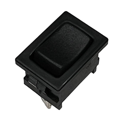 C&K D105J12S205QA Miniature Rocker Switch SPDT (On)-Off-(On), 4A@125VAC, Black with QC Terminals