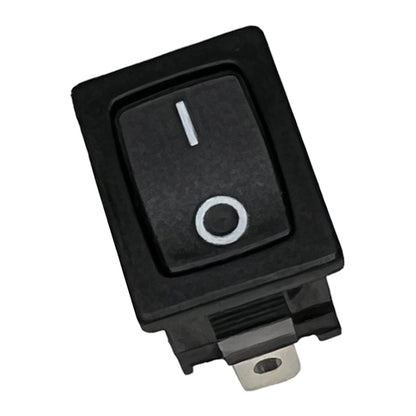 C&K DA102J12S215PQF Miniature Rocker Switch SPST On-Off, 16A@125VAC, Black with On/Off Markings, QC Terminals