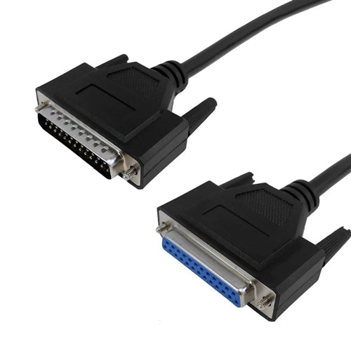 Phantom Cables DB25MF25FT DB25 Male to DB25 Female Serial Cable, Straight-Through, Black, 25ft
