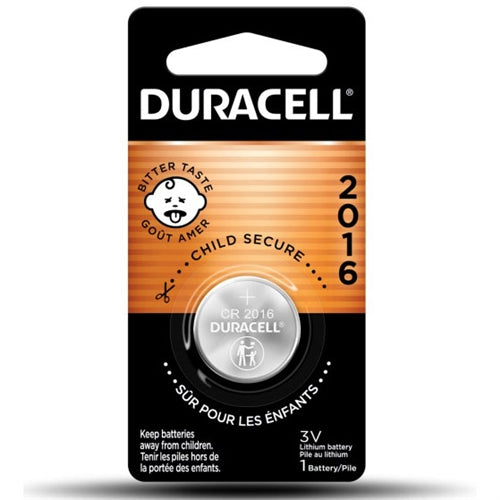 Duracell DL2016-1 3V Lithium Button Cell Battery (CR2016, ECR2016, KCR2016, BR2016, LF-1/4V, KL2016 Equivalent)