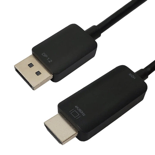 Phantom Cables DP-HD100-06 Display Port 1.2 Male to HDMI Male Cable, 4k@60Hz, HDR, Cec, HDCP2.2, 32AWG Black, 6ft