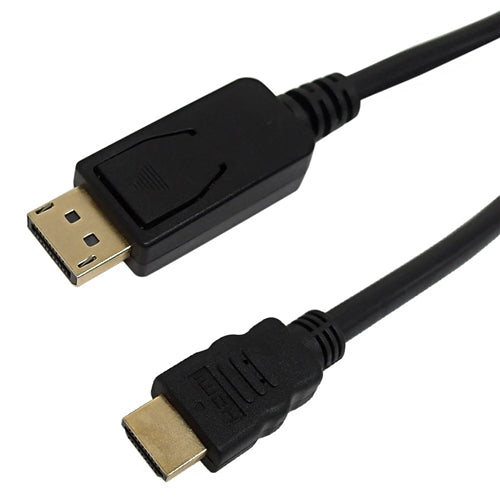 Phantom Cables DP-HDMI-10K Displayport Male to HDMI Male Cable with Audio, 4K x 2K 30Hz, 28AWG, CL3/FT4, 10ft