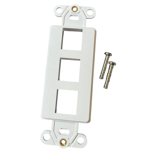 PSI Data DWIN-3P-WH 3 Port Decora Style Keystone Adapter, White