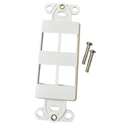 PSI Data DWIN-4P-WH 4 Port Decora Style Keystone Adapter, White