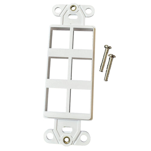 PSI DWIN-6P-WH 6 Port Decora Style Keystone Adapter, White