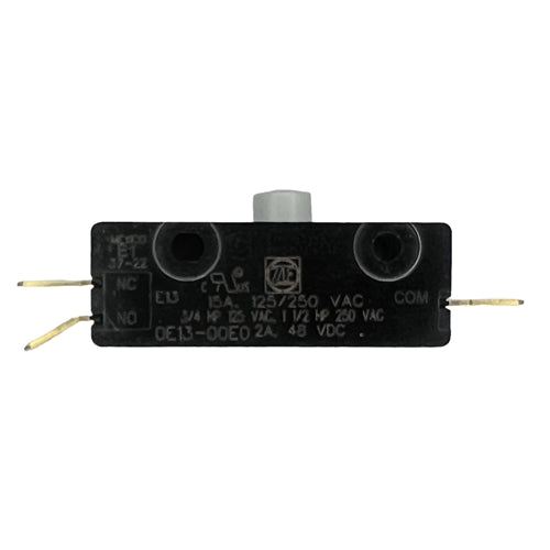 ZF Electronics E13-00E Limit Switch with Round Plunger, SPDT NO/NC, 15A@125VAC/250VAC, QC Terminals, Micro Switch