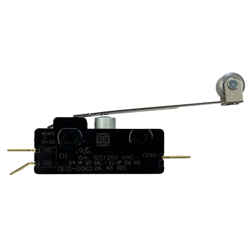 ZF Electronics E13-00K Limit Switch with Roller Lever, SPDT NO/NC, 15A@125VAC/250VAC, QC Terminals, Micro Switch