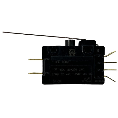 ZF Electronics E19-00H Basic Limit Switch with Lever, DPDT NO/NC, 15A@125VAC/250VAC, QC Terminals, Micro Switch