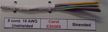 General Cable Carol E3038S 18AWG 8 Conductor Stranded Unshielded White PVC CMP 300V 75C Plenum FT6 (305M = Full Roll)