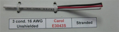 General Cable Carol E3043S 16AWG 3 Conductor Stranded Unshielded White PVC CMP 300V 75C Plenum FT6 (305M = Full Roll)